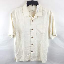 Tommy Bahama Men Ivory Button Up Shirt S NWT