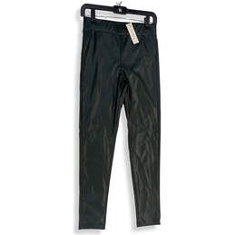 NWT Womens Green Leather Elastic Waist Pull-On Ankle Pants Size Medium