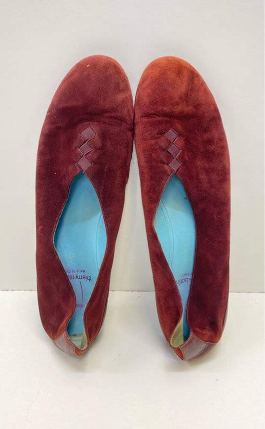 Thierry Rabotin Suede Grace Slide Flat Burgundy 9 image number 5
