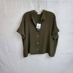 Lily Silk Olive Green Mulberry Silk Blouse WM Size XL NWT alternative image