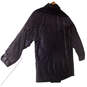 Women's Black Front Pocket Button Closer V Neck Leather Jacket Size Medium image number 3