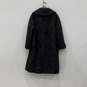 Vintage Womens Black Long Sleeves Button Front Collared Long Coat image number 2