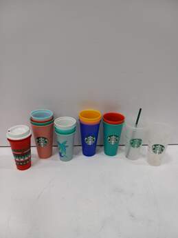 Batch Of 16 Different Size, Color And Design Starbucks Coffee Cups