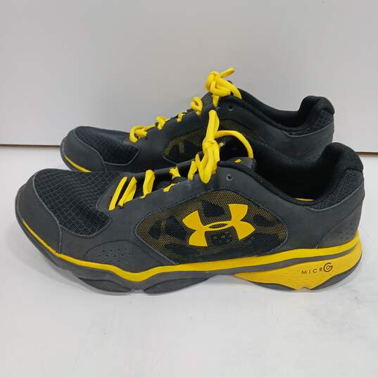 Under Armour Men's Black/Yellow Micro Shoes Size 11.5 image number 1