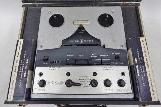 VNTG The Voice Of Music Brand Tape-O-Matic 738 Model Reel-To-Reel Tapecorder w/ Power Cable image number 3