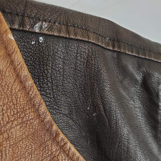 Unbranded Men Brown Leather Vest SZ NA image number 4