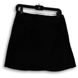 NWT Womens Black Flat Front Back Zip A-Line Skirt Size Small