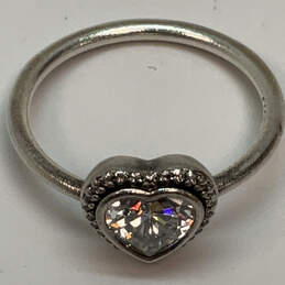 Designer Pandora S925 ALE 60 Sterling Silver Cubic Zirconia Heart Ring alternative image