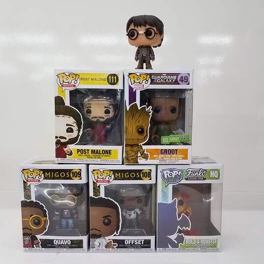 Funko Pop! Figures Lot w/ Migos 108 Offset 109 Quavo, Groot 49 Glow in the dark, Build-A-Monster ++ image number 1
