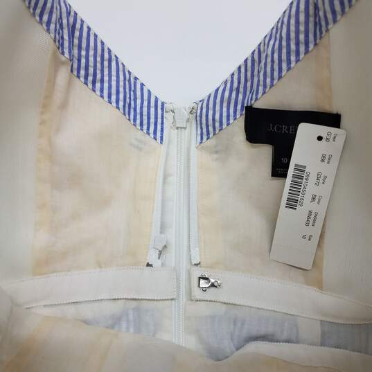 J Crew blue and white seersucker tie shoulder dress 10 image number 4