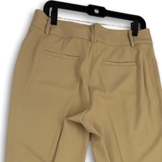 Womens Tan Flat Front Slash Pocket Straight Leg Formal Dress Pants Size 12 image number 4