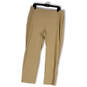 Womens Tan Flat Front Straight Leg Elastic Waist Pull-On Ankle Pants Sz 2.5 image number 1