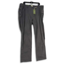 NWT Mens Gray Flat Front Straight Leg Slash Pocket Ankle Pants Size 42W L36