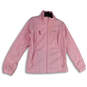 Womens Pink Fleece Long Sleeve Mock Neck Pockets Full-Zip Jacket Size XL image number 1