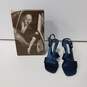 Women's French Navy Satin Nina Heels Size 8 1/2M With Box image number 1