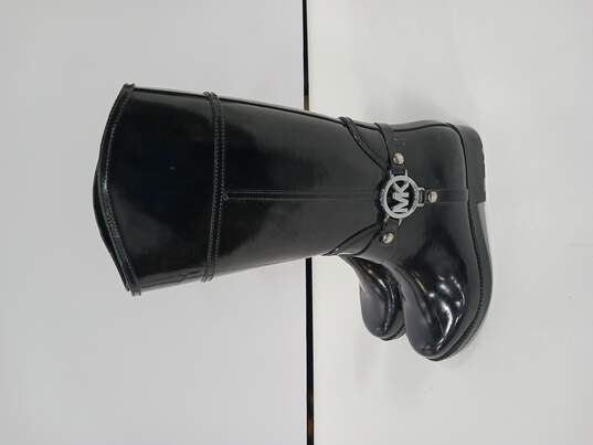Black Rubber Rain Boots Size 2 image number 3