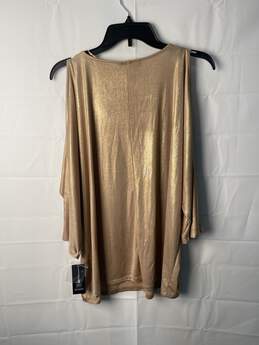 INC Womens Gold Lavish Blouse NWT Size XL alternative image