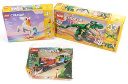 Creator Factory Sealed Sets Lot 31140: Magical Unicorn 31058: Mighty Dinosaurs & Polybag Set