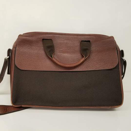 Bally Brown Leather & Fabric Messenger Bag image number 6