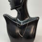 Designer Pandora 925 Sterling Silver Hearts Curved Bar Pendant Necklace image number 1