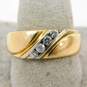 14K Yellow Gold Channel Set 0.18 CTTW Diamond & CZ Men's Ring 4.2g image number 2