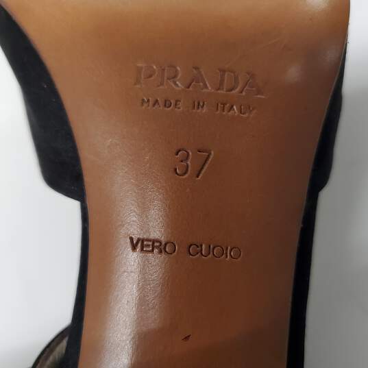 Prada Black Satin Strappy Heeled Sandals Women's Size 6.5 image number 5