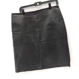 Newport News Women's Black Leather Pencil Skirt Size 12