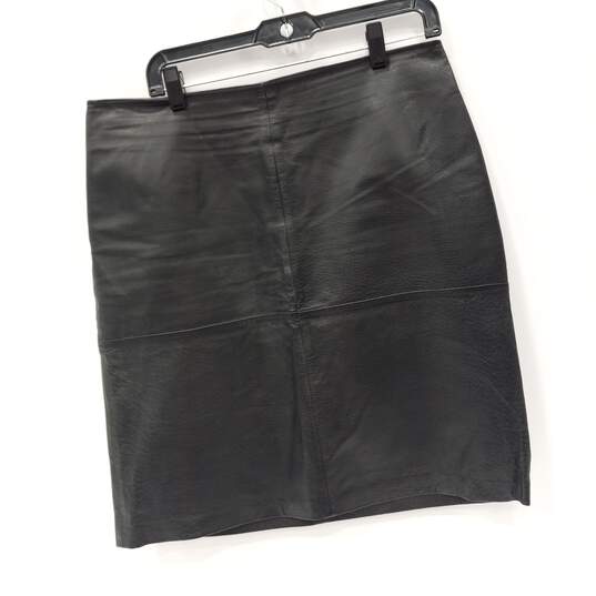 Newport News Women's Black Leather Pencil Skirt Size 12 image number 1