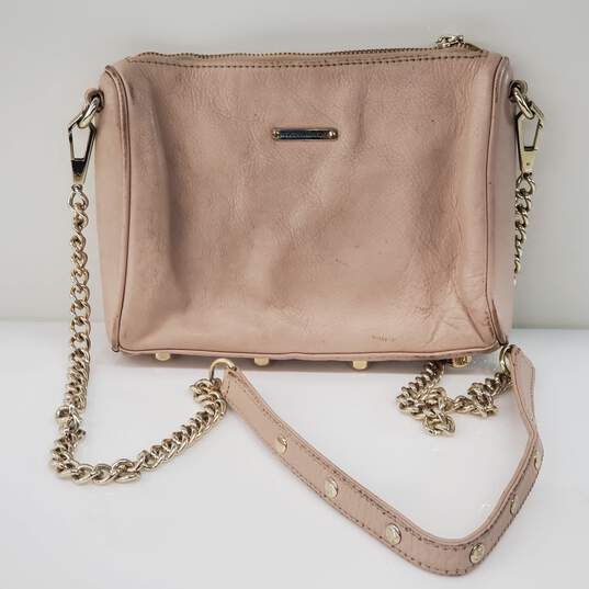 Rebecca Minkoff Mini 5 Zip Pink Leather Chain Strap Crossbody Bag w/COA image number 3
