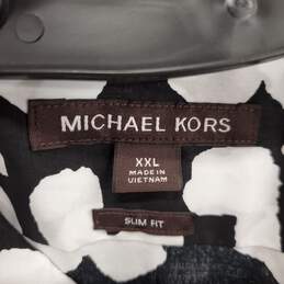 Michael Kors Men White Floral Button Up Shirt XXL
