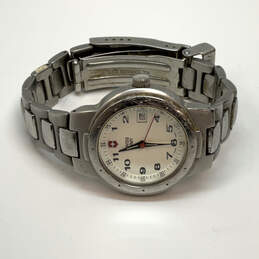 Designer Swiss Army Silver-Tone Date Indicator Round Dial Analog Wristwatch alternative image