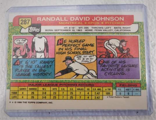 1989 HOF Randy Johnson Topps Big Rookie Montreal Expos image number 2
