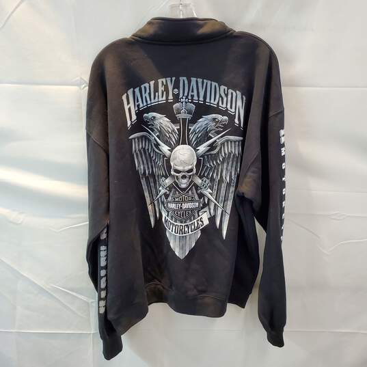 Harley Davidson Wisconsin Long Sleeve Quarter Zip Pullover Sweater NWT Size 2XL image number 2