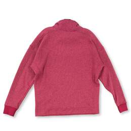Mens Red Mock Neck Pockets Long Sleeve Pullover Sweatshirt Size Medium alternative image