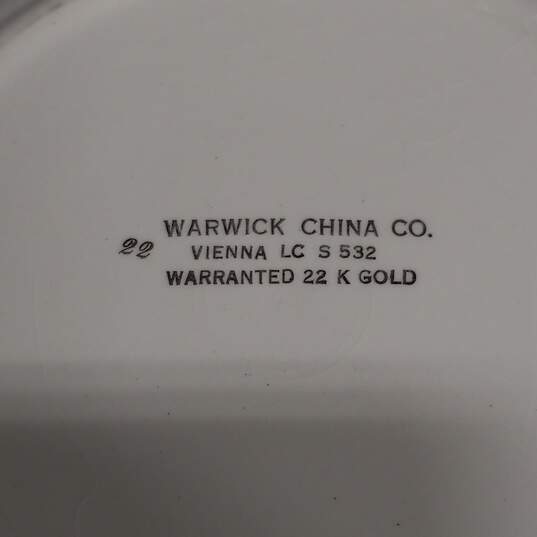 8pc Set of Vintage Warwick Vienna 22k Gold Embossed Soup Bowls image number 4