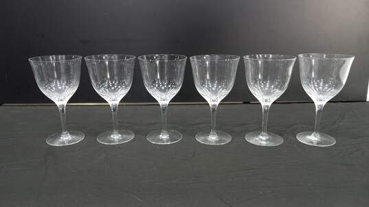 Bundle of 6 Clear Crystal Wine Glasses image number 1