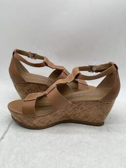 Womens Falco Brown Leather Open Toe Wedge Ankle Strap Sandals Size 8 M alternative image