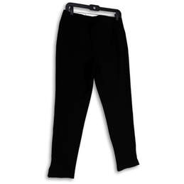 Womens Black Flat Front Stretch Elastic Waist Pull-On Ankle Pants Size M alternative image