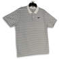 Men Multicolor Striped Dri-Fit Short Sleeve Collared Polo Shirt Size Large image number 1