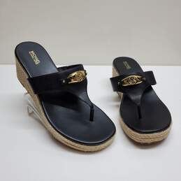 Michael Kors Shoes Women’s Sz 8.5 Black Tilly Thong Sandals Espadrilles Leather