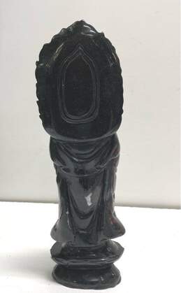 South Asian Black Stone Statue 11 inch Tall Buddha Deity Sculpture alternative image