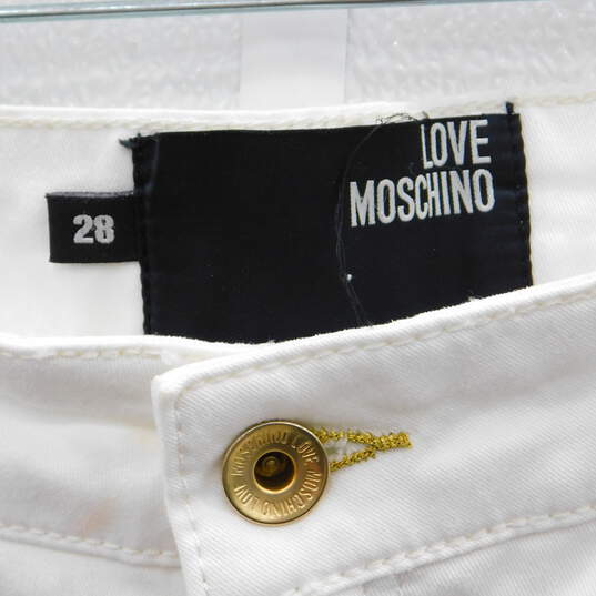 Love Moschino White Capris w/Gold Tone Buttons image number 3