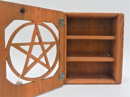 Pentacle Alter Box Wiccan Protection Symbol Ritual Tool Wicca Pagan Wood Cabinet image number 2