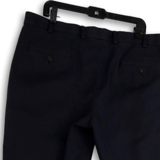 Mens Blue Flat Front Slash Pockets Straight Leg Formal Dress Pants Sz 40x30 image number 4