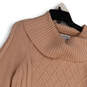 Womens Pink Knitted Long Sleeve Cowl Neck Pullover Sweater Size Medium image number 3