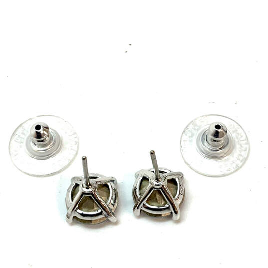 Designer Stella & Dot Stella Silver-Tone Blue Crystal Stone Stud Earrings image number 4
