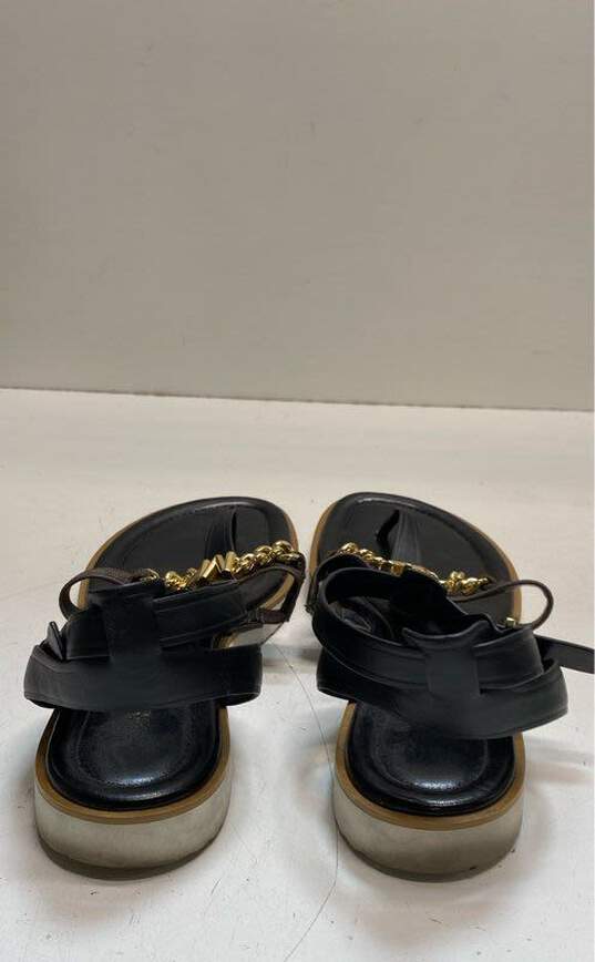 Michael Kors Gold Chain Link Black Thong Sandals Women's Size 9.5 image number 4
