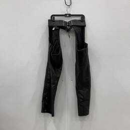 Womens Black Leather Adjustable Waist Belt Riding Chaps Pants Size Medium alternative image