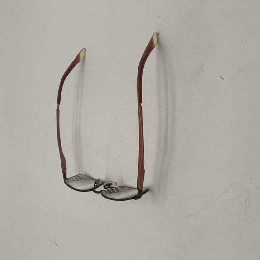 Womens Black Pink Metal Frame Full-Rim Rectangular Reading Eyeglasses image number 4