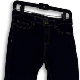 Womens Blue Denim Dark Wash Stretch Pocket Skinny Leg Jeans Size 4